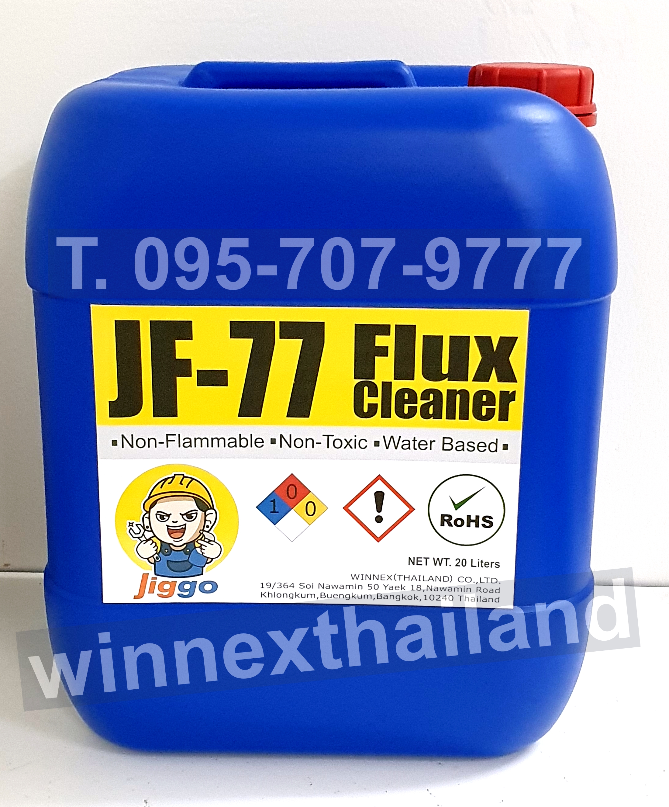 Jiggo JF77 Flux Cleaner (water-based,non-toxic,water-soluble,non-flammable) น้ำยาล้างฟลักซ์ สูตรน้ำ กลิ่นเบา ไม่ติดไฟ ไม่มีสารต้องห้าม