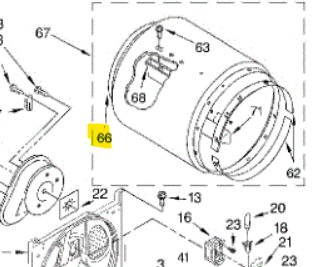 Rear Drum Felt Seal ผ้าสักหลาดขอบถังเครื่องอบผ้า Whirlpool รุ่น 3LWED4815FW / 3LWED4815FW0 (ราคาต่อ 1 ชิ้น)