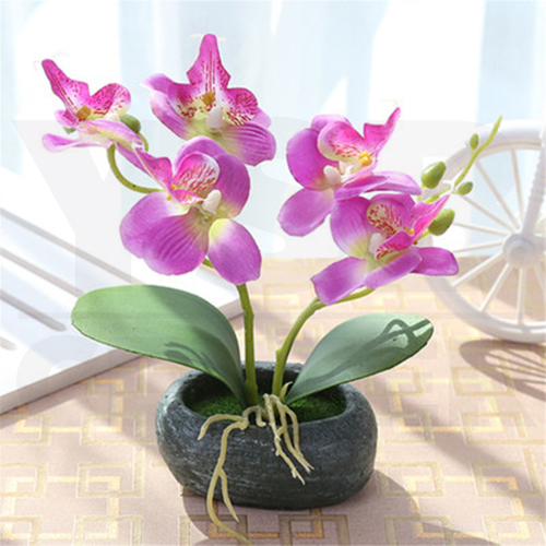 ต้นไม้ปลอม ต้นไม้แต่งบ้าน ดอกไม้พลาสติก ต้นไม้พลาสติก ดอกไม้ประดิษฐ์ (ต้นกล้วยไม้) ขนาด 9.5x8x19 CM.