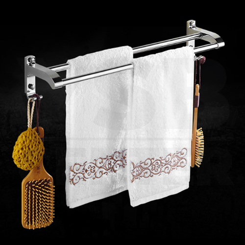 CASSA ราวแขวนผ้าขนหนู แบบราวคู่ สแตนเลส304ตะขอคู่ ติดผนังในห้องน้ำ รุ่น C133-SUS304-260