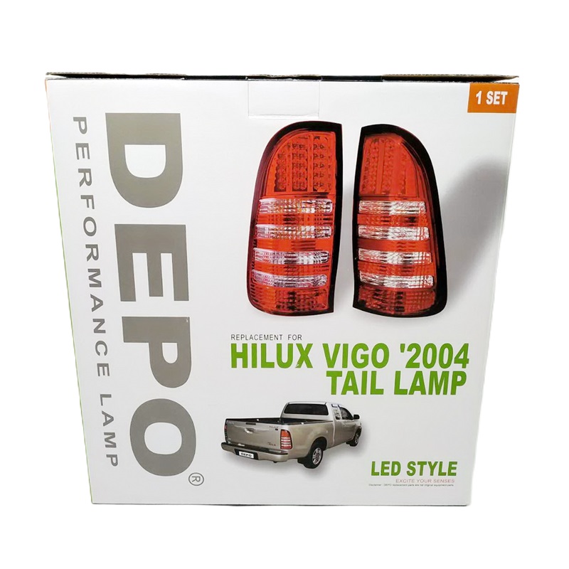 ไฟท้ายแต่ง TOYOTA VIGO(วีโก้) LED โคมลมดำ ปี2004-2014 (ครบคู่) (ใส่วีโก้แชมป์ได้ด้วย)