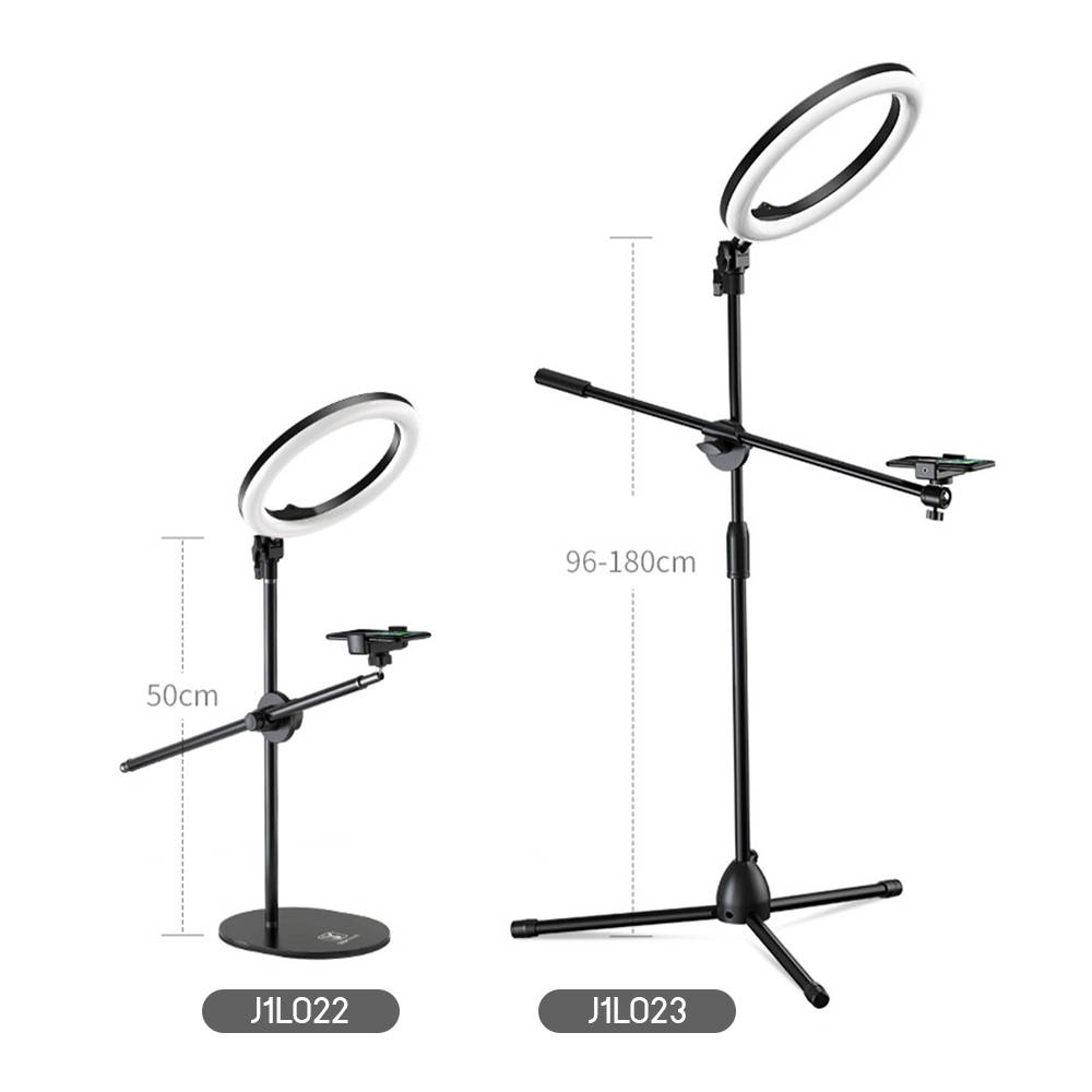 ขาตั้งมือถือ ชุด Live สด สามารถถ่ายแบบ Top View พร้อมไฟ LED 3 สี ปรับได้หลายระดับ รุ่น J1L022 - J1L023
