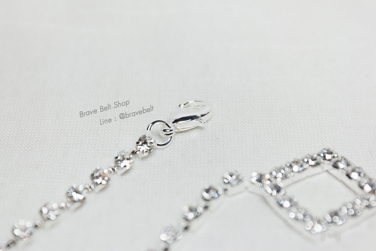 เข็มขัดสายสร้อยสวย โซ่คล้องเอวยาว เพชรสี่เหลี่ยม