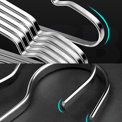 ไม้แขวนสแตนเลส ไม้แขวนเสื้อผ้า สแตนเลส201 หนาพิเศษ (แพ็คละ 5 อัน) รุ่น CB0147-H4208-05