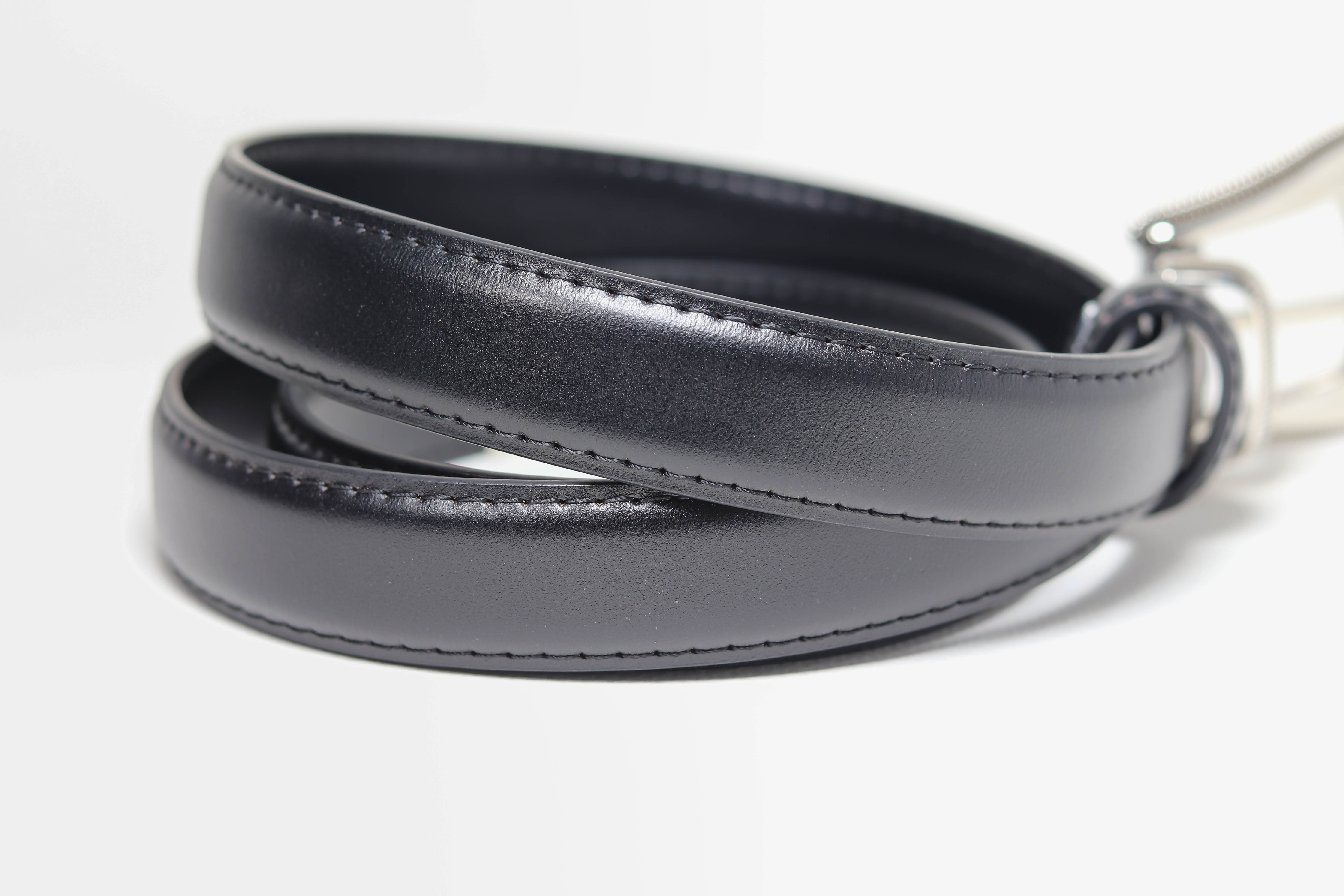 เข็มขัดวินเทจผู้หญิงสีดำ หนังแท้แฟชั่นสวย