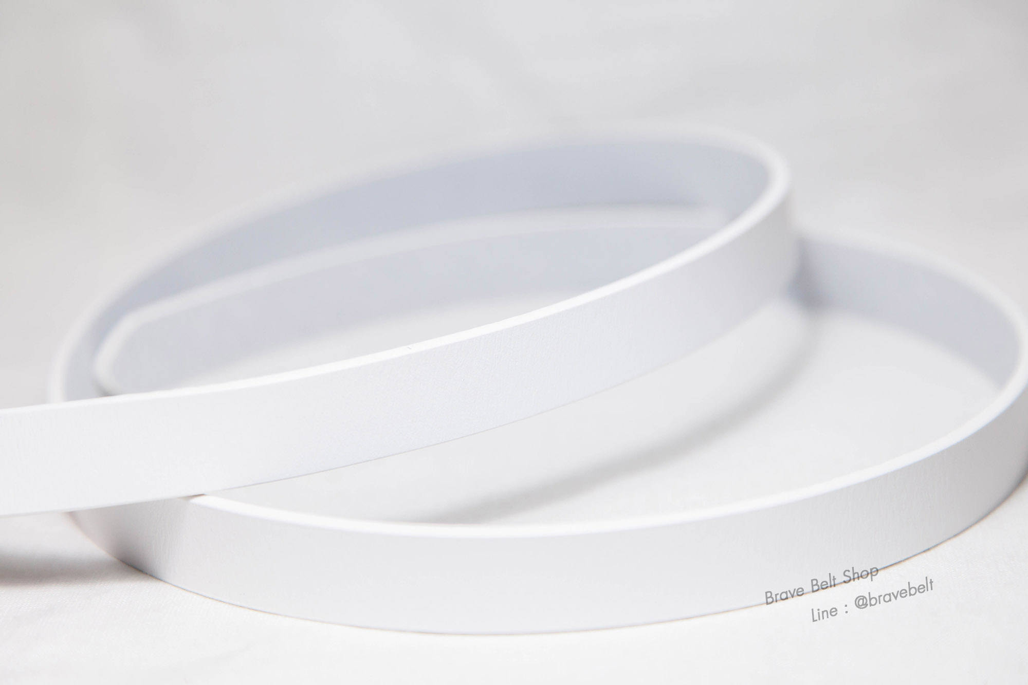 เข็มขัดสีขาวผู้หญิง แบบไม่ต้องเจาะหัว