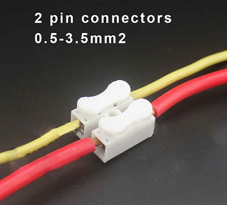 (100 ตัวแพ็ค) ข้อต่อสายไฟ 2 PIN เทอร์มินอลบล็อก เทอมินอลสายไฟ push quick cable Connector terminal Wiring Terminal 10A250V. 0.5-2.5 SQ.mm