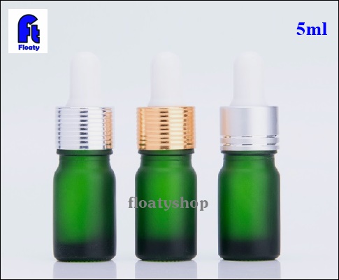 5ml ขวดแก้วสีเขียวขุ่น ดรอปเปอร์