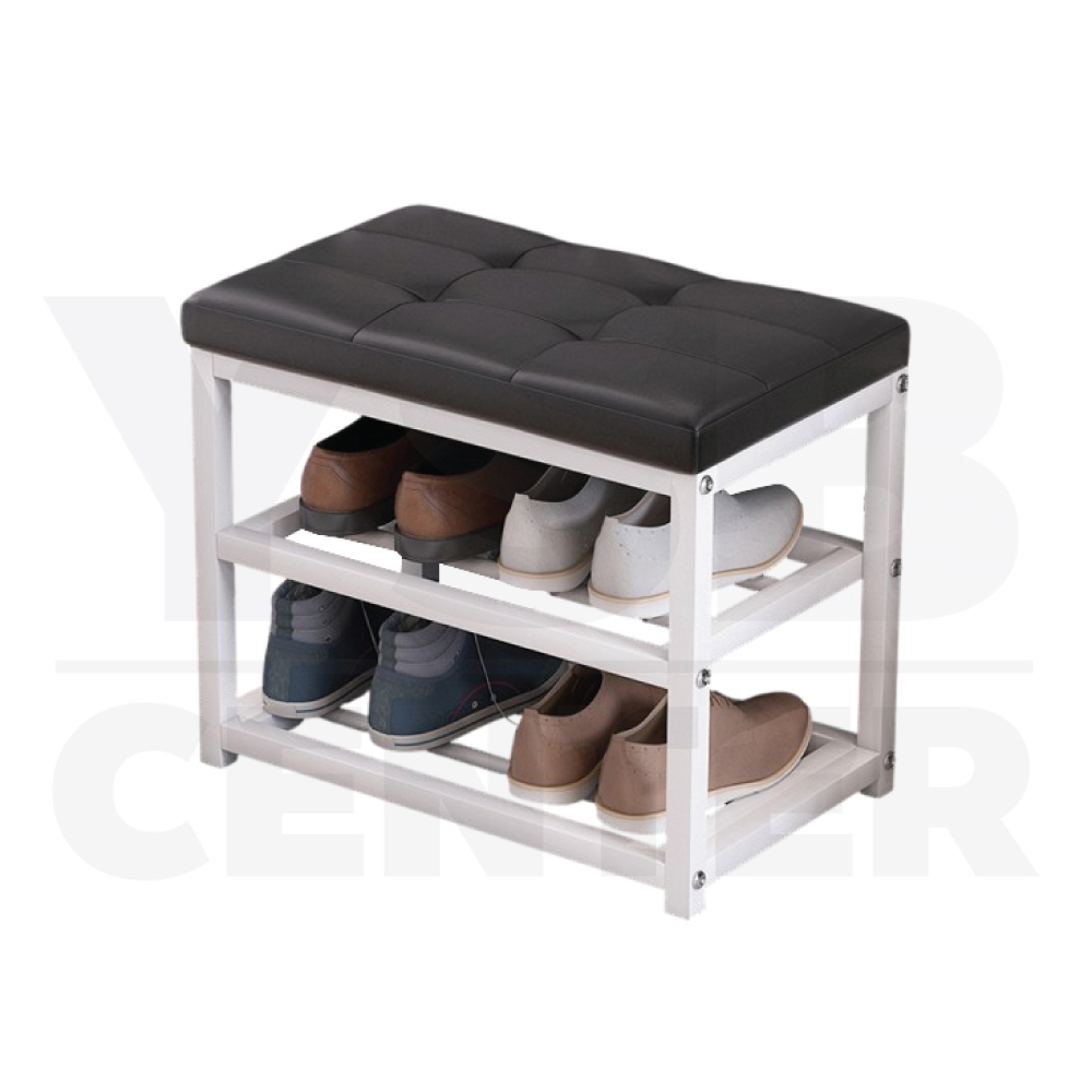 ชั้นวางรองเท้า ชั้นวางรองเท้าพร้อมที่นั่ง แบบ 2 ชั้น เหล็กคุณภาพดี + หนัง PU CB0208 - CB0213