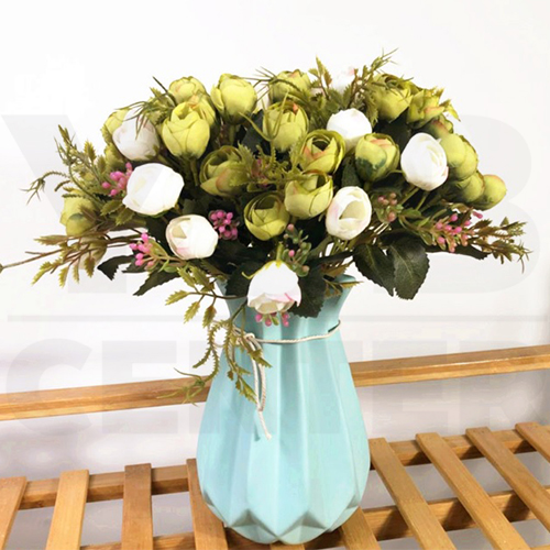 CASSA ดอกไม้ปลอม ต้นไม้แต่งบ้าน ดอกไม้พลาสติก ดอกไม้ประดิษฐ์ (เซ็ต 3 ชิ้น)