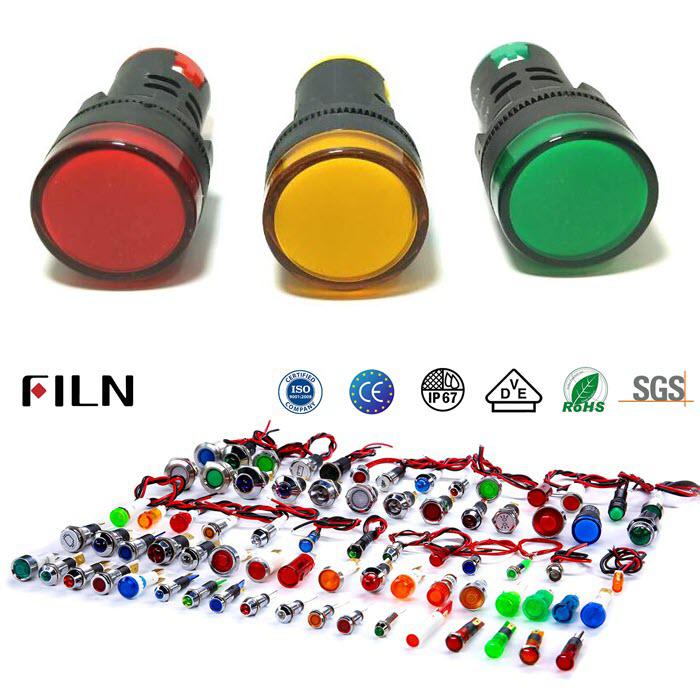 ไพลอตแลมป์ ขนาด 22 mm. AC DC 48V ไฟตู้คอนโทรล LED จัดชุด 3 สี