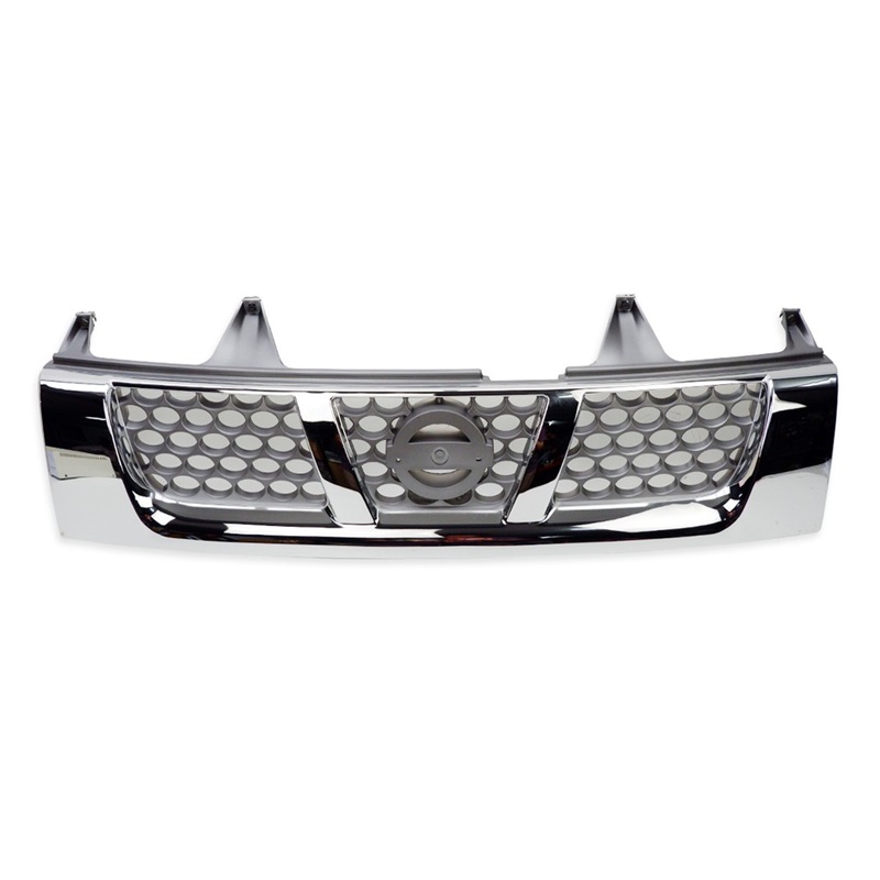 หน้ากระจัง NISSAN FRONTIER(ฟรอนเทียร์) โฉมตาการ์ตูน ชุบโครเมียม ไม่มีโลโก้ ปี2001-2006 (รหัส:FRONTIER'01 ชุบ)