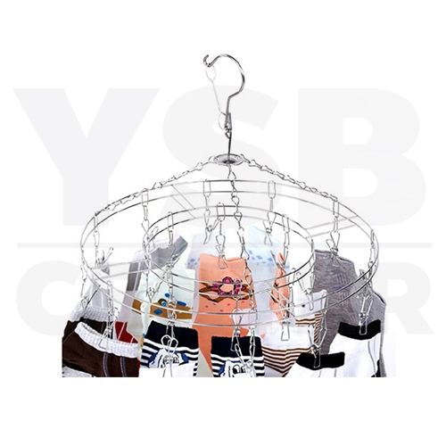 ห่วงตากผ้าสแตนเลสแบบกลม 32 ตัวหนีบ รุ่น CB0018-CR-32