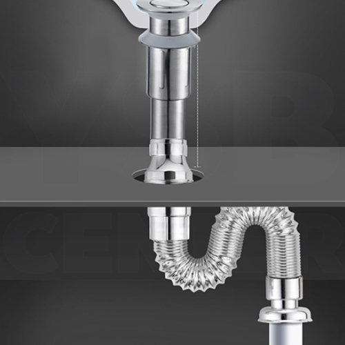 ท่อน้ำทิ้ง สายน้ำทิ้ง สแตนเลส304 สามารถใช้ได้ทั้งอ่างล้างหน้า และ อ่างล่างจาน รุ่น C1M016-SUS0351-L