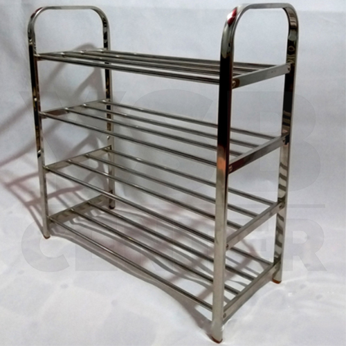 ชั้นวางรองเท้าสแตนเลส ชั้นวาง อเนกประสงค์ 4 ชั้น ความยาว 83 cm. รุ่น CB0053-SR-SS201-483