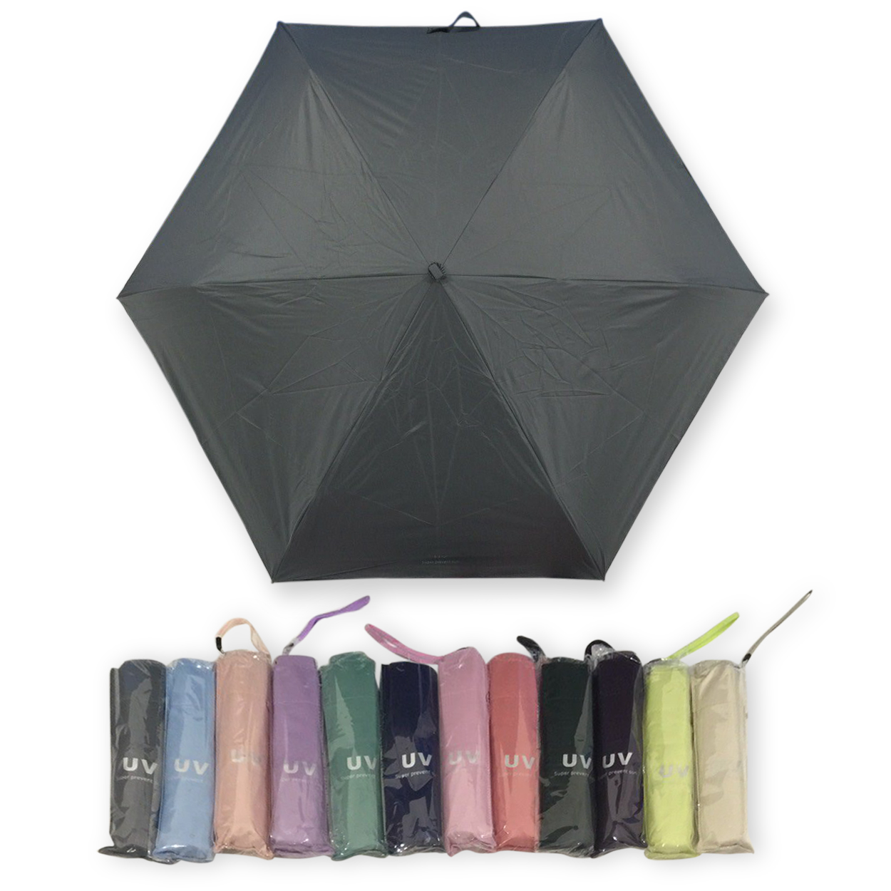 ร่มGBU3ตอนแบนเบารหัสGM345ยูวีดำ