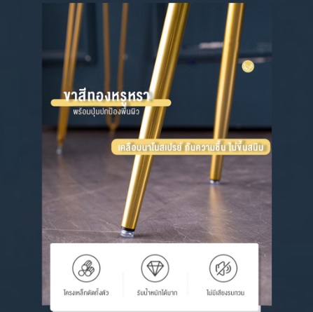 เก้าอี้ เก้าอี้กำมะหยี่ นั่งสบายรับน้ำหนักได้ดี ลายสวยหรูดูดี เฟอร์นิเจอร์แต่งบ้าน