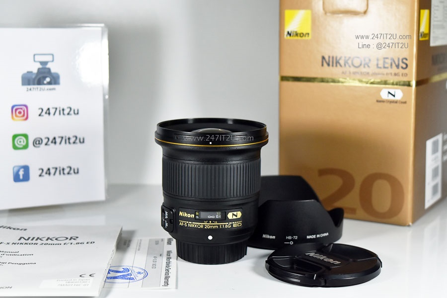 เลนส์ Nikon 20mm f1.8G เครื่องศูนย์ ยกกล่อง