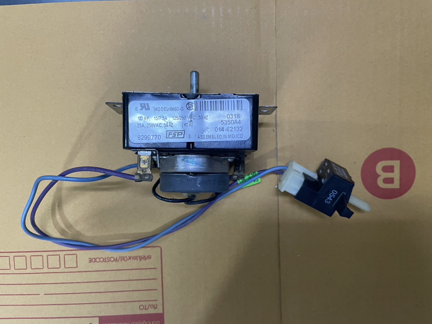 Timer Whirlpool เครื่องอบผ้า พาร์ท 8299770 + Dryer Temperature Switch พาร์ท 3399638 **อะไหล่เป็นมือสอง ไม่มีเครื่องเทสอะไหล่ ขอตีเป็นงานช่าง อะไหล่ที่ซื้อแล้วไม่สามารถเปลี่ยน/คืนได้**