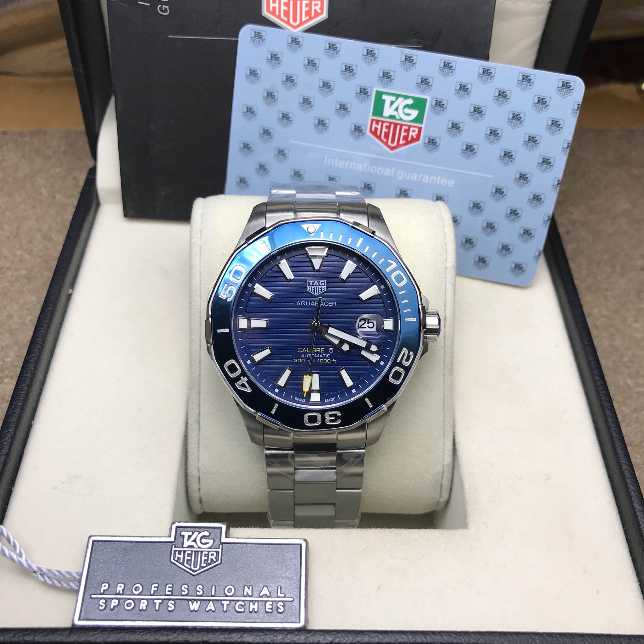 นาฬิกา Tag Aquaracer Aquaracer 300 Meter 16 Chorono งาน Mirror Swiss หน้านํ้าเงิน ขอบเซรามิกนํ้าเงิน