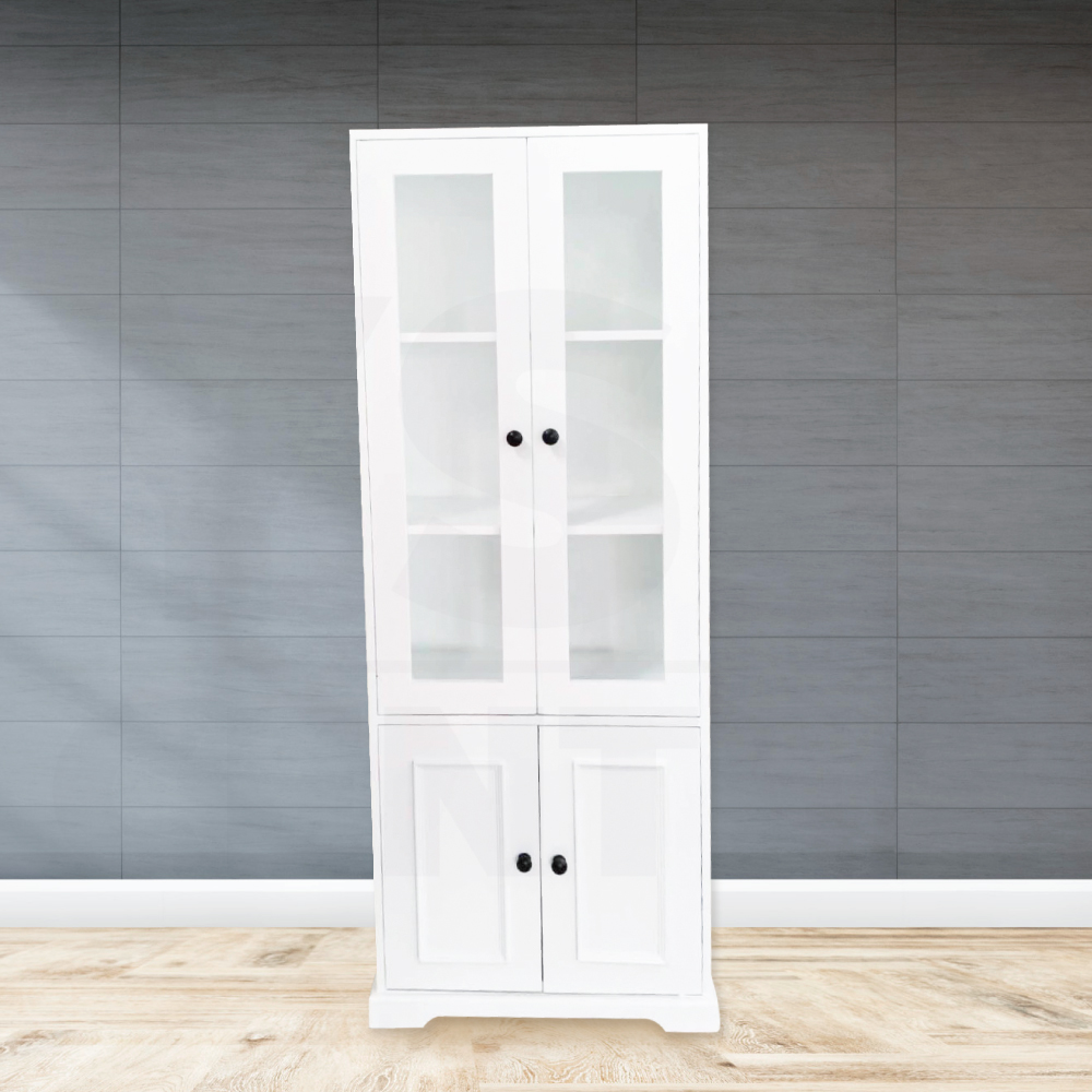 ชั้นวางของ ตู้โชว์ ชั้นวางสไตล์มินิมอล (ไม่ต้องประกอบ) สีขาว PT040-30X50X150-WW