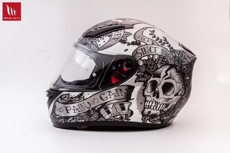 MT Revenge Skull & Roses - Matt Grey / Black