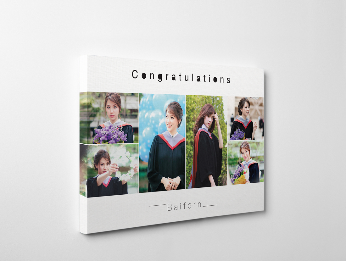 แต่งภาพ จัดภาพ กรอบลอยผ้าแคนวาส ของขวัญ รับ ปริญญา กรอบลอย กรอบรูปรับ ปริญญา photo collage