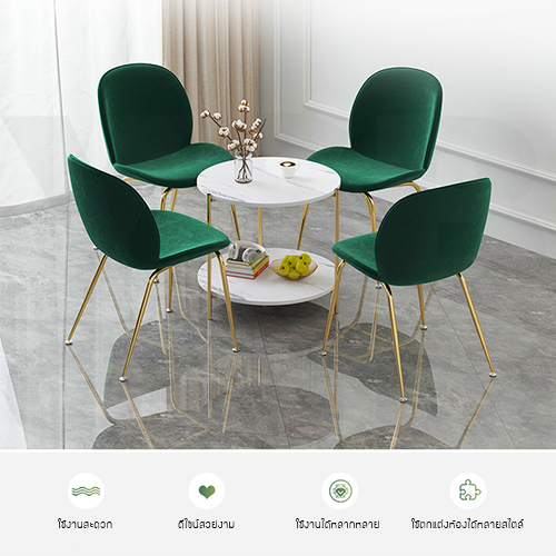 โต๊ะกลม โต๊ะกลาง โต๊ะอเนกประสงค์ ลายหินอ่อน ขนาด 40 X 40 x 42 CM.