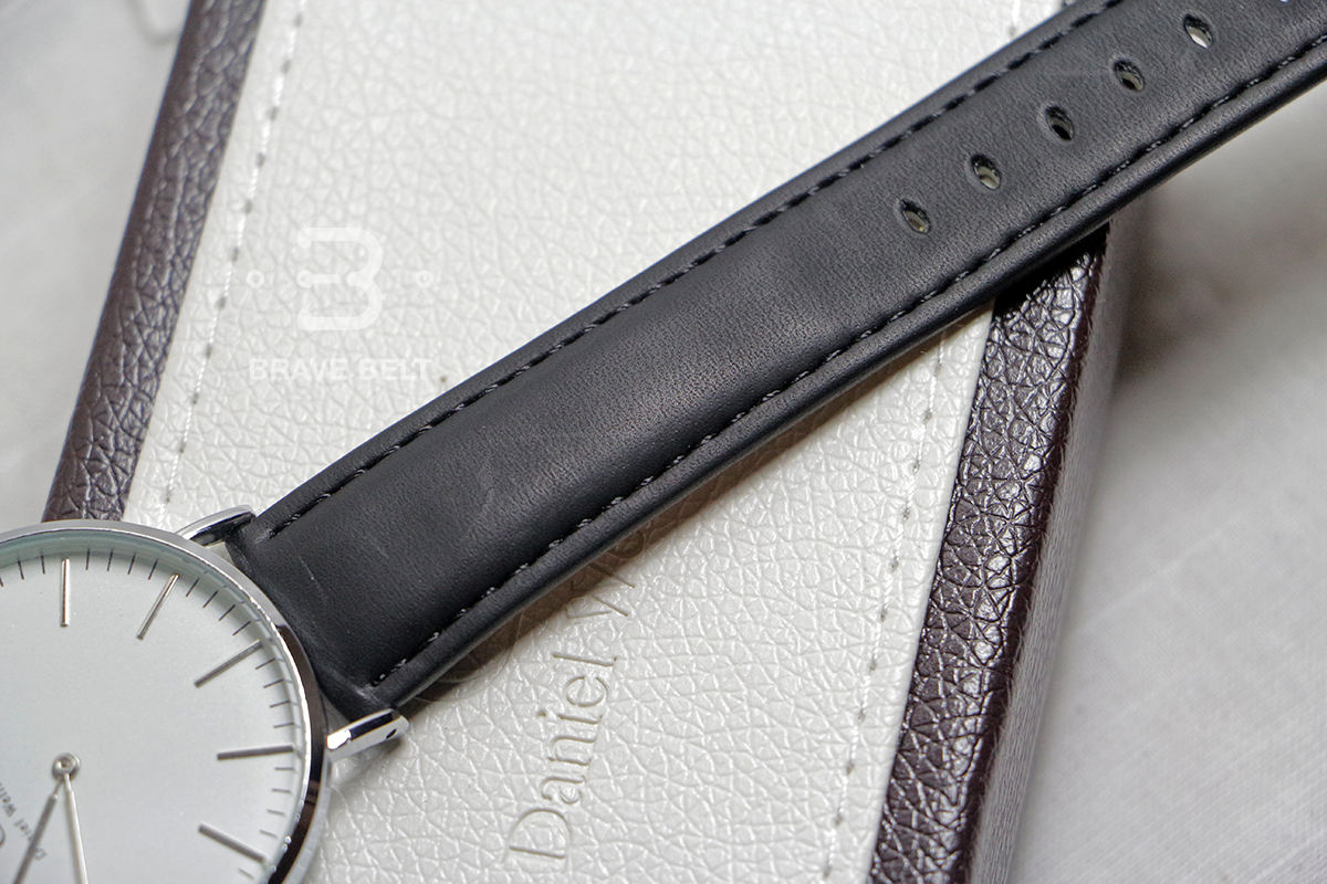 นาฬิกาวินเทจ Daniel Wellington Classic สายหนังสีดำ เกรดพรีเมี่ยม ขอบเงิน