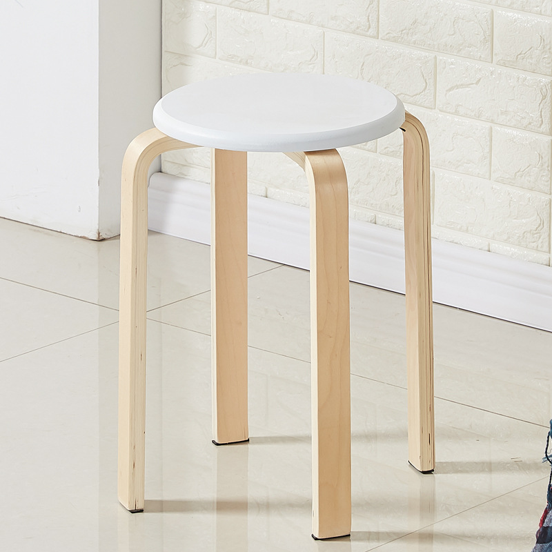 เก้าอี้ทานข้าว ไม้เนื้อแข็ง ที่นั่งนั่งสบาย รับน้ำหนักได้ดี สีเรียบเนียน แบบกลม