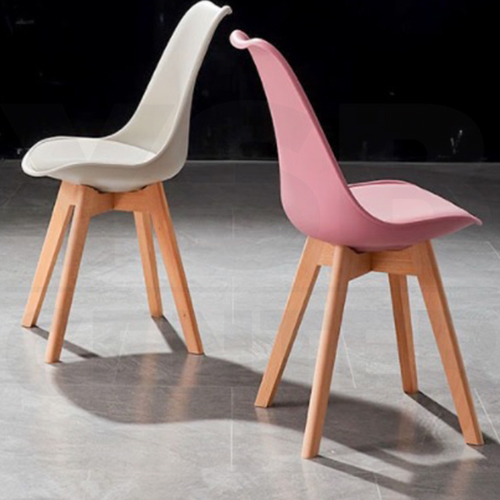 เก้าอี้ เก้าอี้พลาสติก ขาไม้ เบาะฟองน้ำ แข็งแรงทนทาน รับน้ำหนักได้ดี