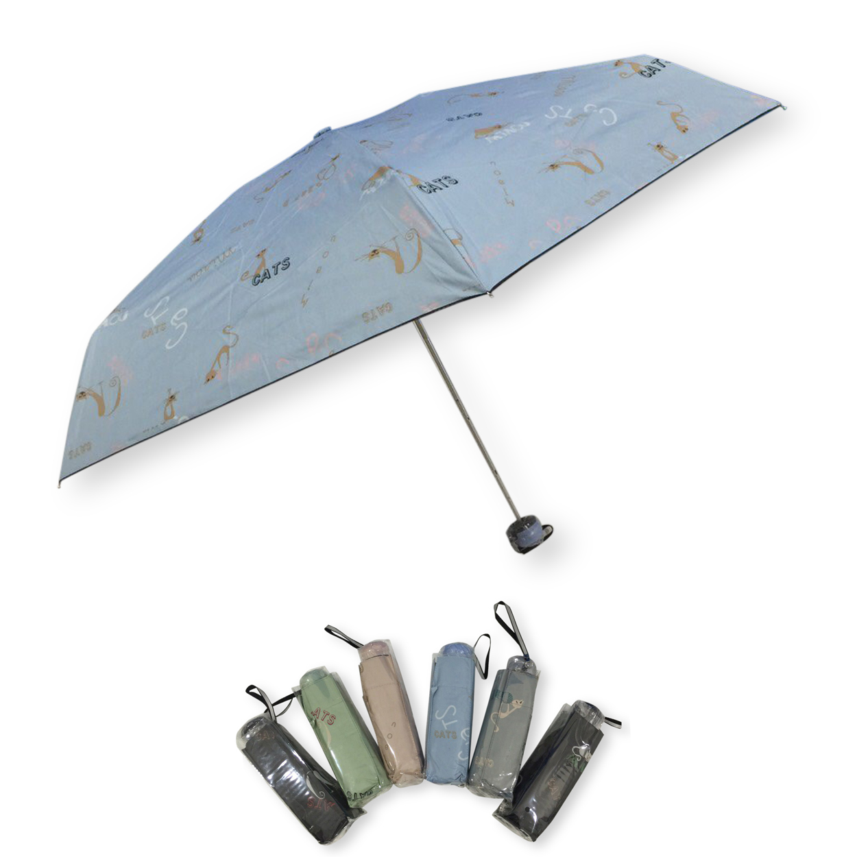 ร่มGBU5ตอนรหัส GM546ยูวีสีดำ นํ้าหนักเบา