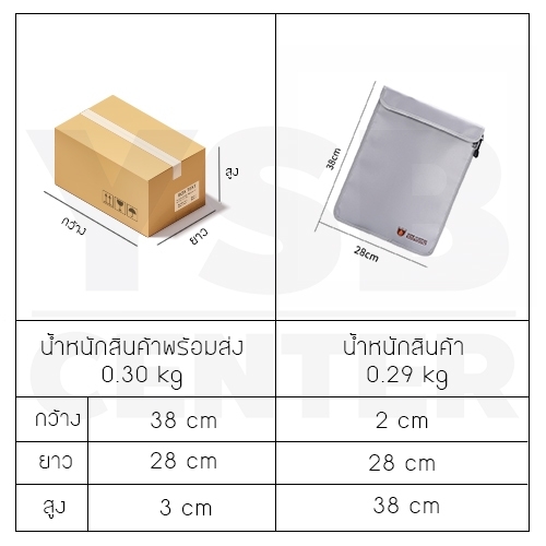 กระเป๋า กระเป๋าเก็บเอกสาร ทนไฟ กันน้ำ กระเป๋าทำงาน ซองกระเป๋า ขนาด 28 x 38 cm รุ่น J2L014-28X38-S