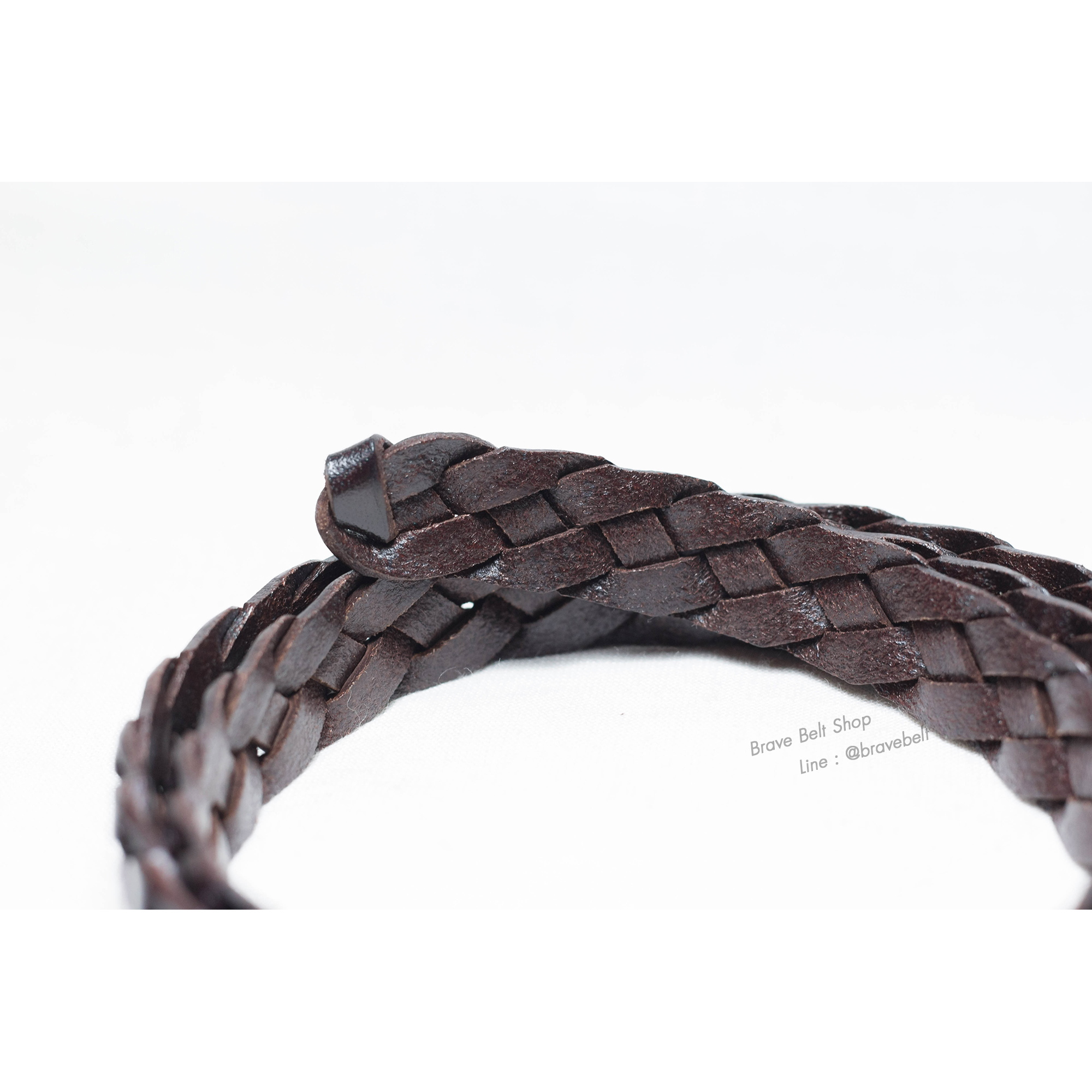 เข็มขัดสีน้ำตาลเข้มสวย เข็มขัดแบบถักแฟชั่น สำเนา