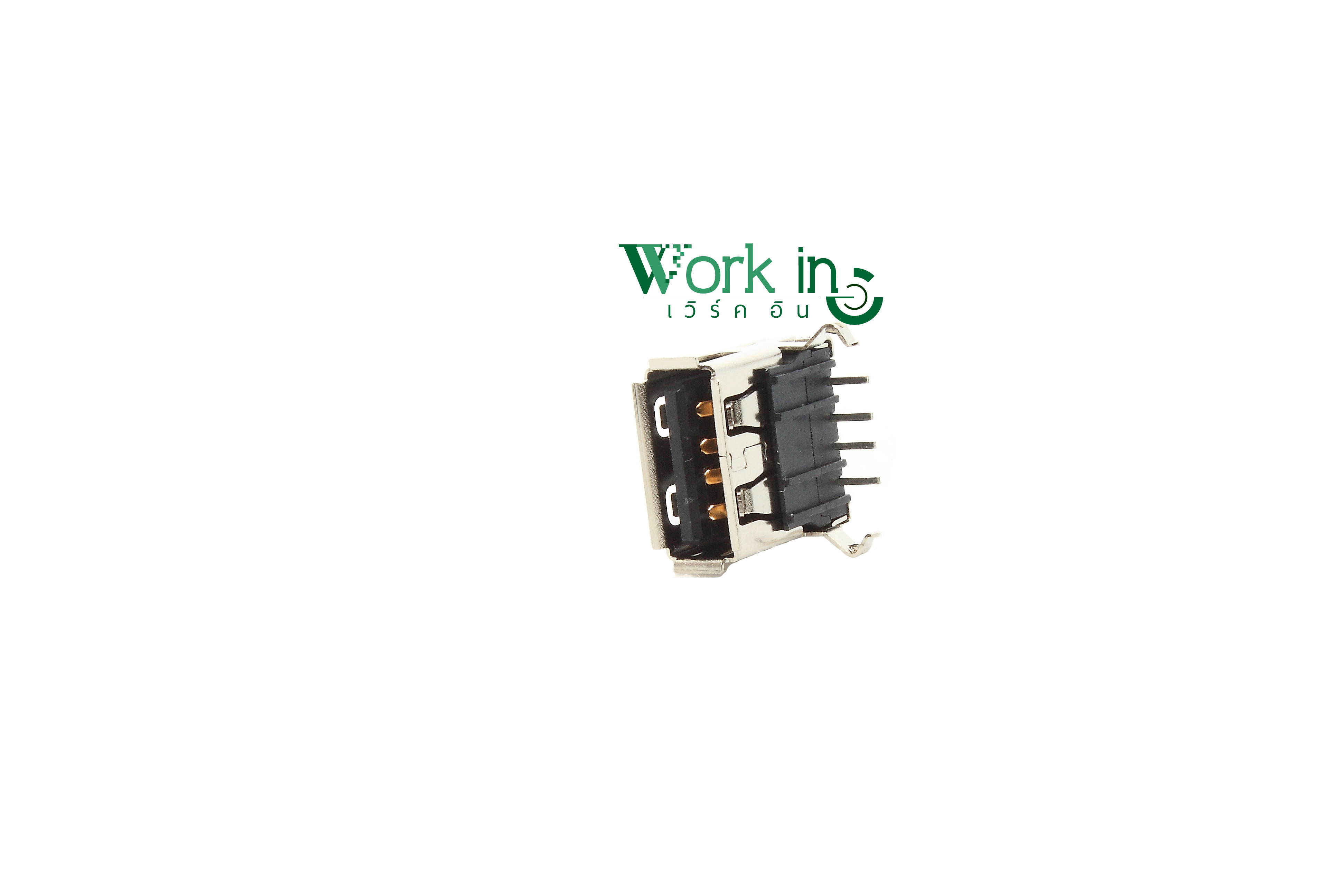USB 2.0 ตัวเมีย ขา บัดกรีลงปริ้น