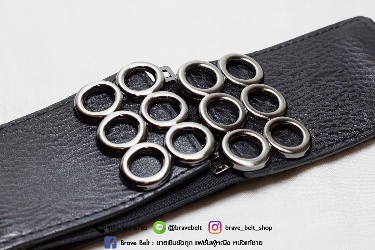 เข็มขัดยางยืดผู้หญิง รูปห่วงกลมสวยๆ