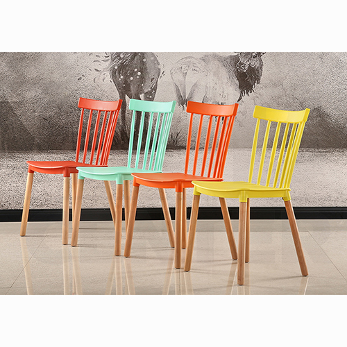 เก้าอี้พลาสติก เก้าอี้ขาไม้บีช เก้าอี้ทานอาหาร เก้าอี้ร้านกาแฟสไตล์โมเดิร์น เก้าอี้โครงขาไม้ที่นั่งพลาสติกเกรด PP รุ่น F177 - F183