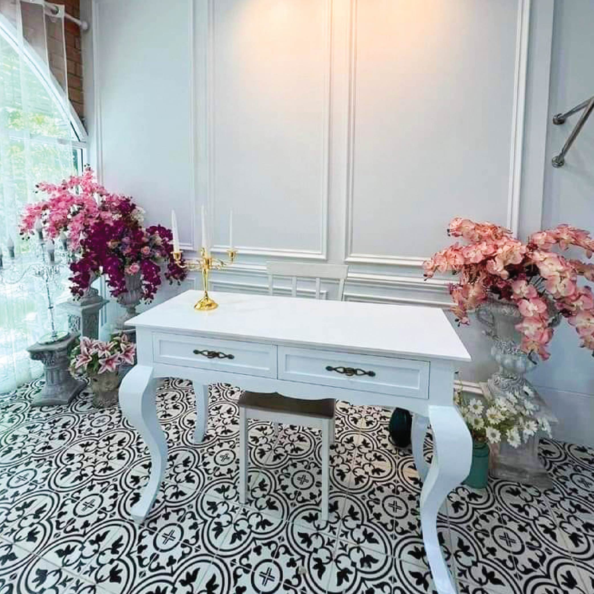 โต๊ะคอนโซล โต๊ะวินเทจ โต๊ะสไตล์มินิมอล สวยหรูทันสมัย พร้อมลิ้นชัก PT008 - PT009