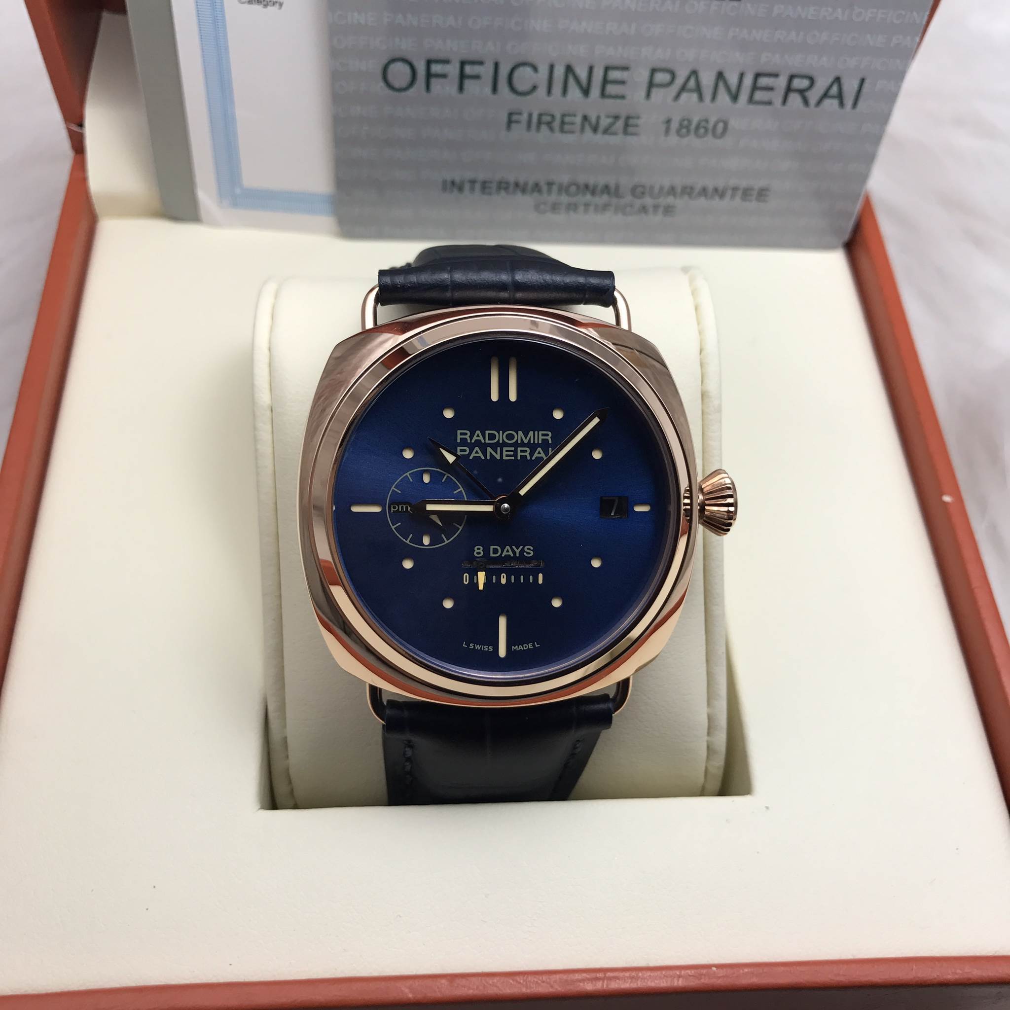 นาฬิกา Panerai Radiomir 8 Day GMT Oro Rosso 45mm. - Pam538
