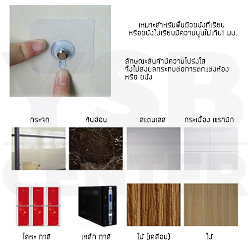 ตะขอ ตะขอแขวนอเนกประสงค์ แบบกาวไม่ต้องเจาะผนัง ขนาด 6 x 6 cm. (แพค 4 ชิ้น)