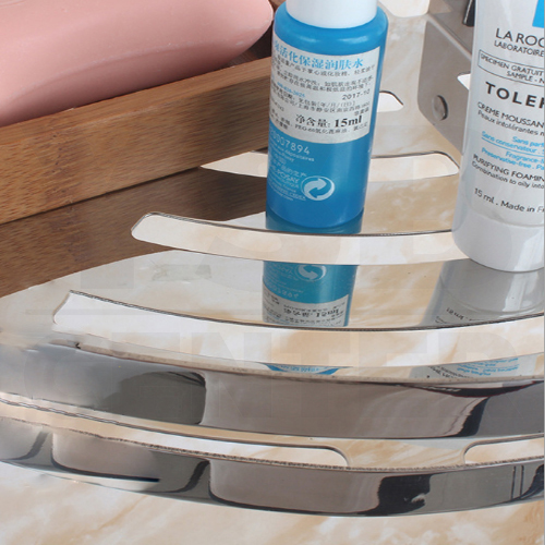 ชั้นวางของสแตนเลส304 อเนกประสงค์ในห้องน้ำ 1ชั้น เข้ามุม ติดผนัง รุ่นC1L029-SUS304-CT01