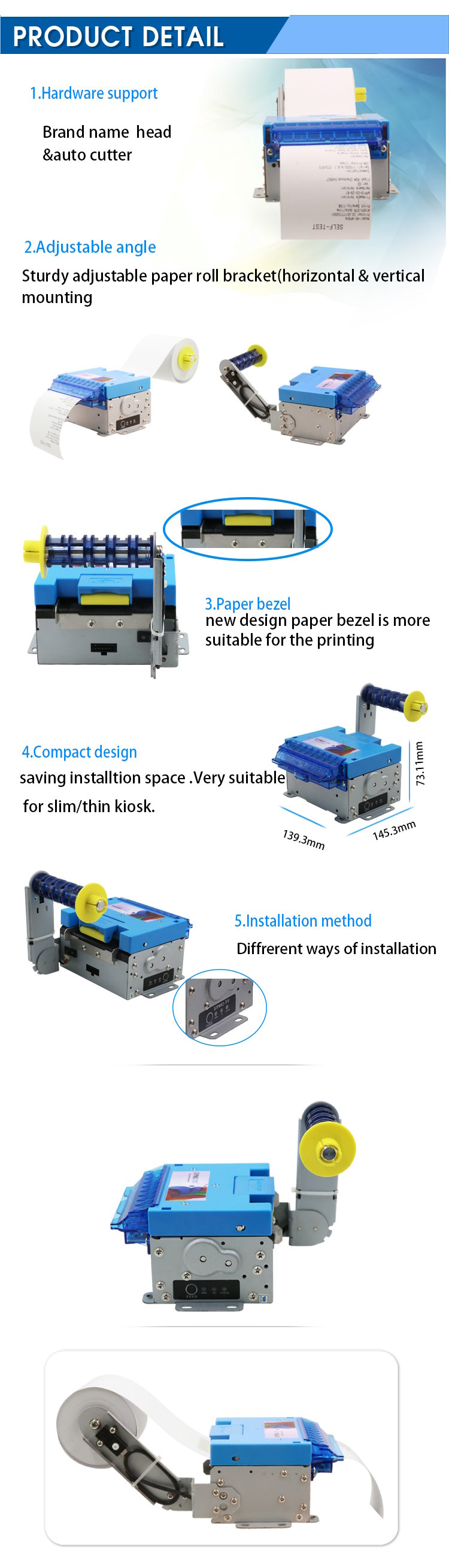 80 mm thermal emnedded printer