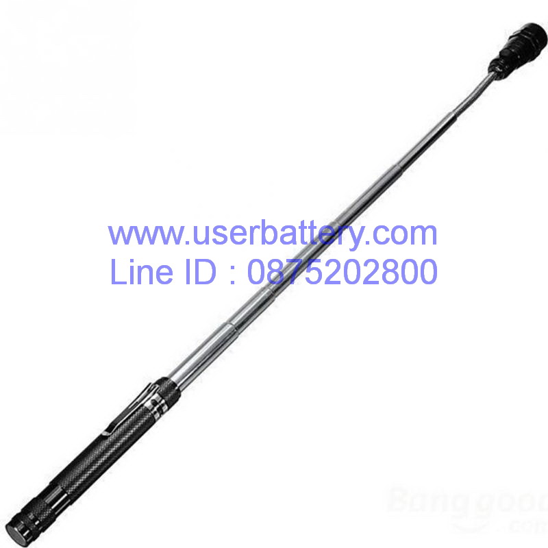 ไฟฉาย LED 3 ดวง หัวแม่เหล็ก ยืด-หด หมุนได้ 360 องศา