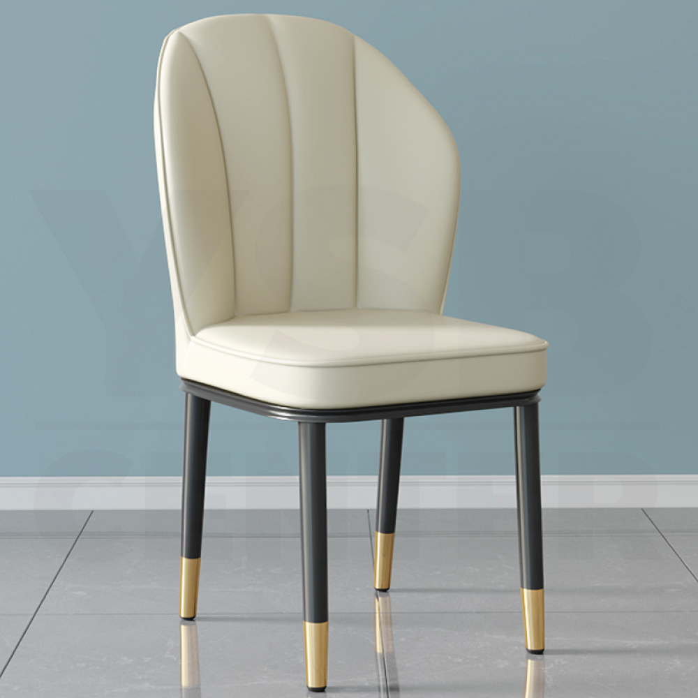 เก้าอี้ เบาะนุ่ม หนังPU ขาเหล็กชุบสี สวยหรู ทันสมัย YL0493 - YL0497