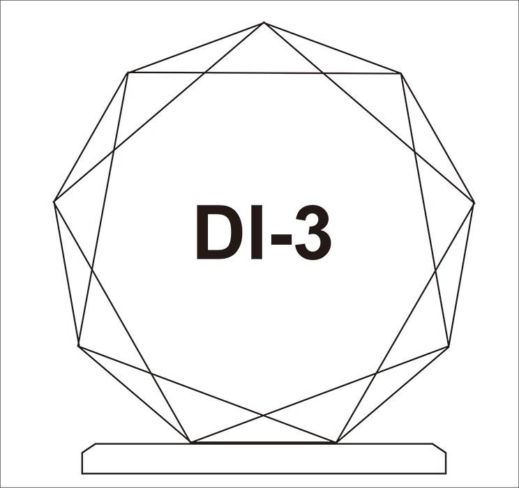 Code: DI-3 โล่อะคริลิค ทรงเก้าเหลี่ยม ความสูงตัวโล่ 5 - 8 นิ้ว ความหนาอะคริลิค 15 มม. พร้อมเลเซอร์ข้อความและโลโก้ ลงสีได้ไม่เกิน 2 สี ***ราคาเริ่มต้นที่ 570 บาท (เมื่อสั่งสินค้า 5 ชิ้นขึ้นไป)***