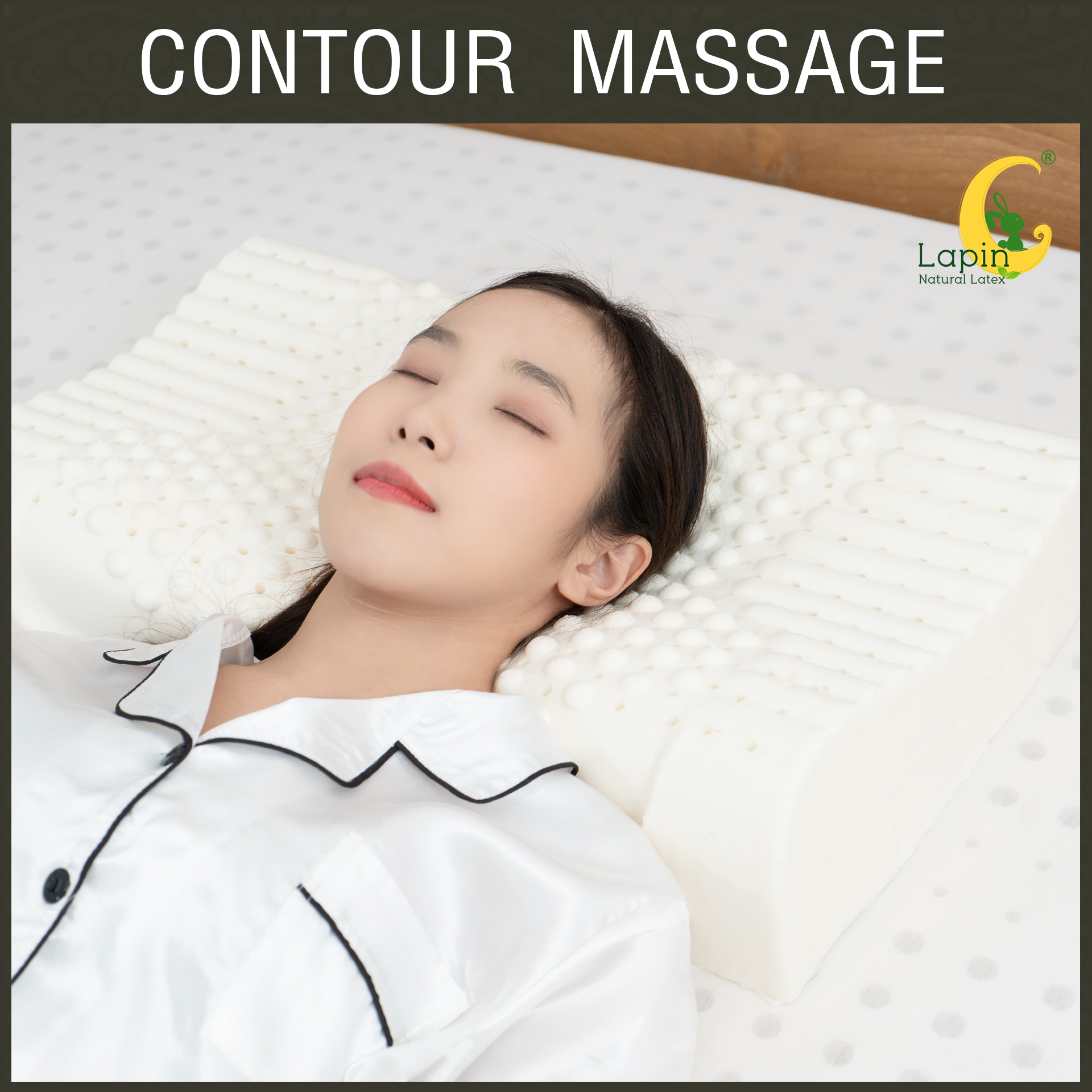 ชุดของขวัญ หมอนยางพาราแท้ 100% (LAPIN) รุ่น คอนทัวร์มาสสาจ (CM) 2 ใบ สุดคุ้ม