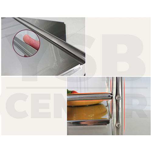 ชั้นวางของสแตนเลส 201 อเนกประสงค์ในห้องครัว 3ชั้น (มีล้อเปลี่ยน) รุ่น CB0041-SS201-L360