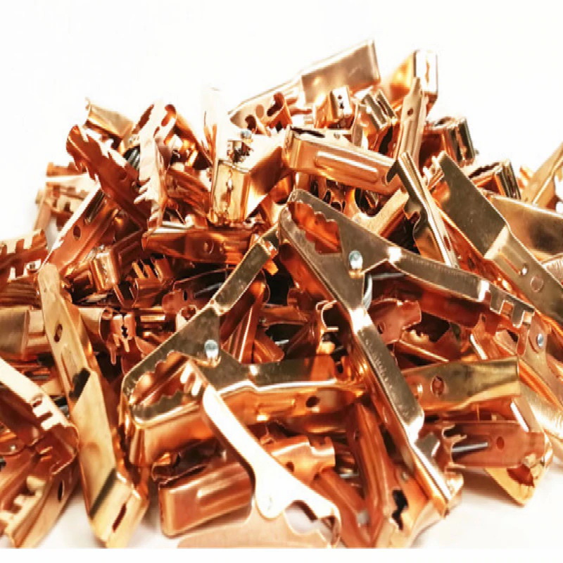 2 ชิ้น ปากคีบหม้อแบต 5.5 ชุปทองแดง หุ้มยางทั้งตัว สีแดง+ สีดำ- นิ้ว ยาว 14 cm Clamp CONNECTOR พร้อมหางปลา และสกรู