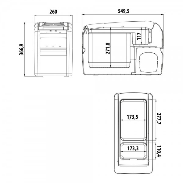 Dometic รุ่น CF16 ตู้เย็นแช่แข็ง/ตู้เย็นพกพา CoolFreezer ความจุ 15 ลิตร,สีเทา