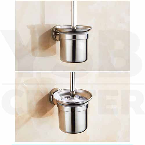 CASSA ชุดแปรงทำความสะอาดห้องน้ำ แบบเจาะผนัง พร้อมที่เก็บ สแตนเลส304 ของใช้ห้องน้ำ รุ่น C1L026-S304-A068